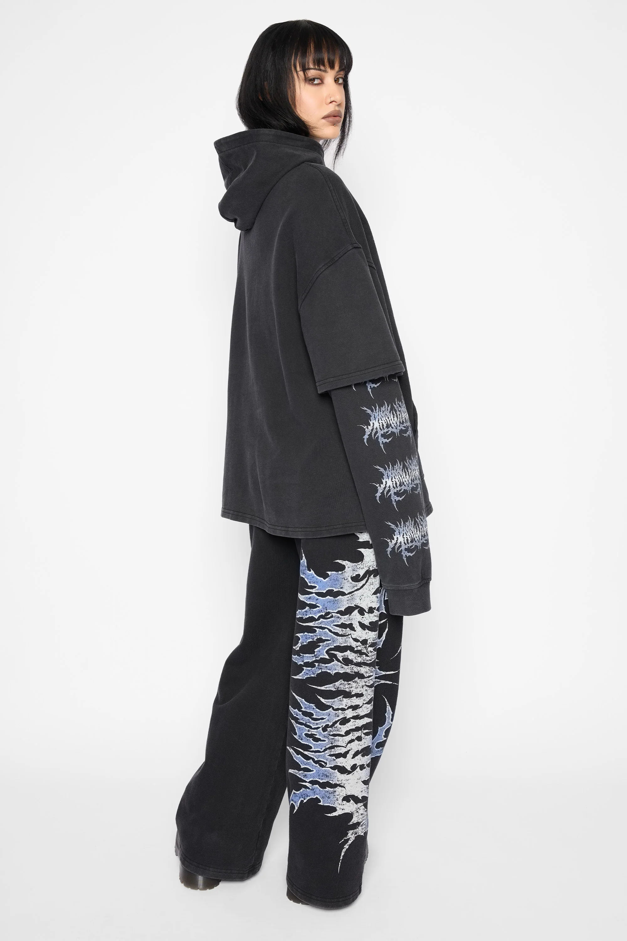 Descent Oversized Layered Pullover Hoodie - Image 7