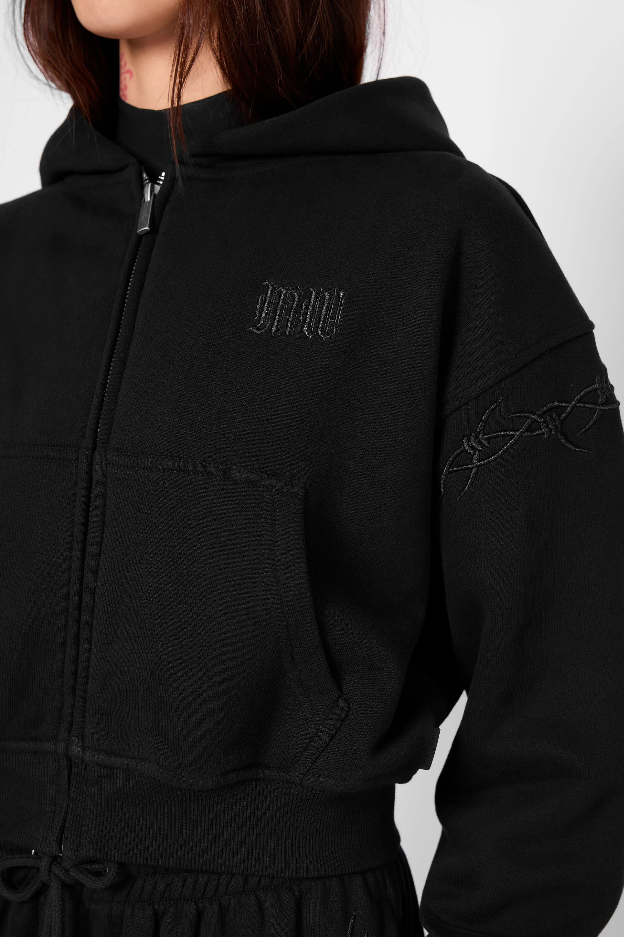 Immure Cropped Zip Hoodie - Image 3