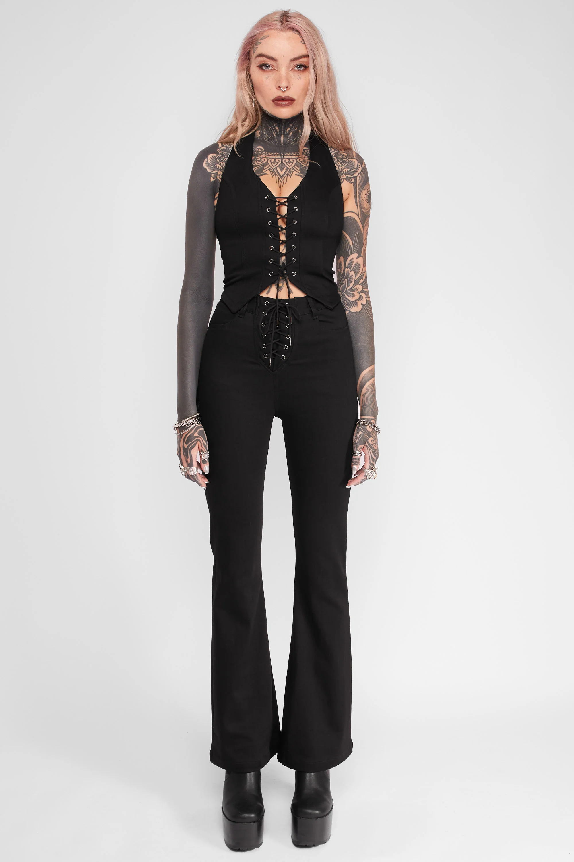 Sienna Lace-Up Halter Top - Image 4